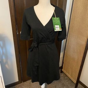 Women’s Toad & Co black faux wrap dress NWT S
